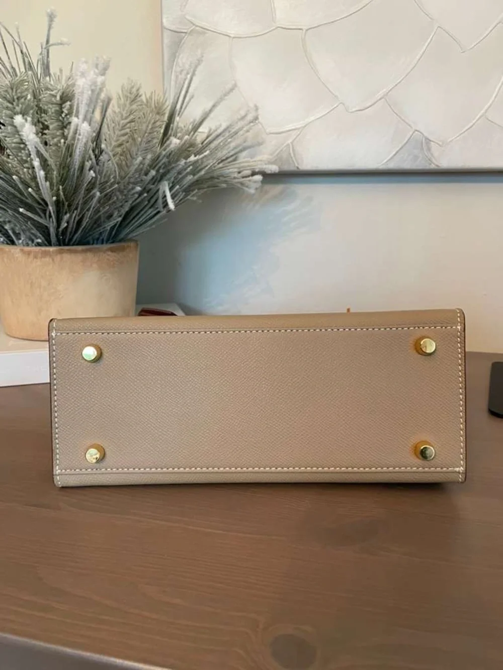 H Kelly bag 25cm Trench Gold bi-color epsom Sellier GHW - Picture 5 of 7